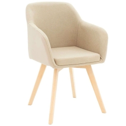 Πολυθρόνα Safira 029-000145 57x58x84cm Beige-Natural Ξύλο,PU