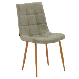 Καρέκλα Nola 029-000164 48x58x88cm Antique Grey-Natural Μέταλλο,Τεχνόδερμα