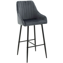 Σκαμπό Μπαρ Patrin 029-000170 49x48x98cm Anthracite-Black