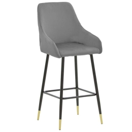 Σκαμπό Μπαρ Lithe 029-000201 47x44x98cm Grey-Black
