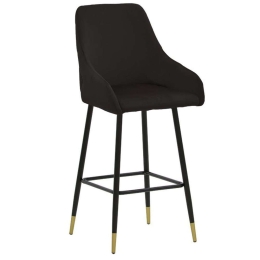 Σκαμπό Μπαρ Lithe 029-000203 47x44x98cm Black-Gold