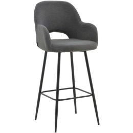 Σκαμπό Μπαρ Renish Μπουκλέ 029-000208 51x57x114cm Grey-Black