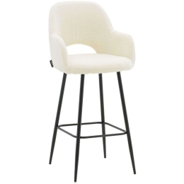 Σκαμπό Μπαρ Renish Μπουκλέ 029-000209 51x57x114cm Ecru-Black