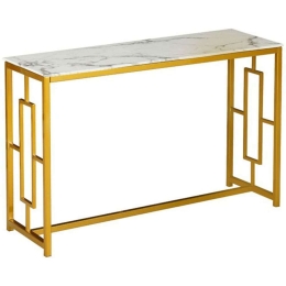 Κονσόλα Eccento 029-000223 120x40x71,5cm Marble Effect White-Gold