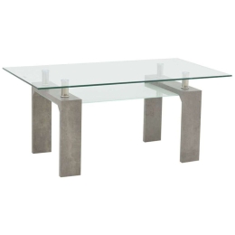 Τραπέζι Σαλονιού Vrocho 029-000237 110x60x45cm Clear-Grey