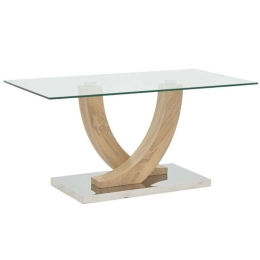 Τραπέζι Σαλονιού Kasmora 029-000238 110x60x45cm Clear-Natural