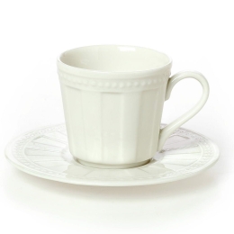 Φλυτζάνι Καφέ Με Πιατάκι 03.000.17 120ml Ivory Cryspo Trio Πορσελάνη
