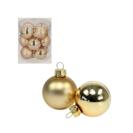 Χριστουγεννιάτικες Μπάλες 03.09903 (Σετ 12τμχ) 6cm Gold