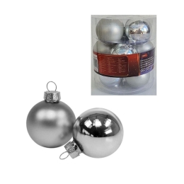 Χριστουγεννιάτικες Μπάλες 03.12121 (Σετ 12τμχ) 6cm Silver