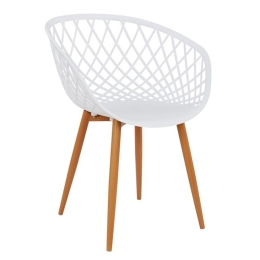 Πολυθρόνα Ariadne HM8001.01 Λευκή 62.5X56X80cm Σετ 4τμχ Μέταλλο,Πολυπροπυλένιο