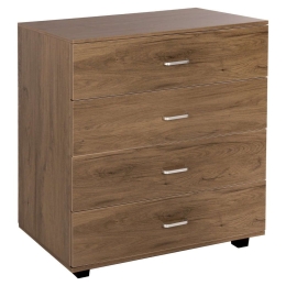Συρταριέρα Με 4 Συρτάρια HM8996.05 80x40x83cm Walnut-Brown Μελαμίνη