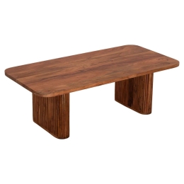 Τραπέζι Σαλονιού Groot HM9686 120x60x40cm Από Μασίφ Ξύλο Natural Ξύλο