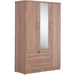 Ντουλάπα Τρίφυλλη Με Καθρέπτη Jarry HM2485.11 119x48x183cm Sonoma Τρίφυλλη