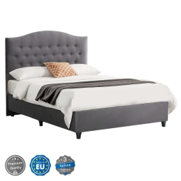 Κρεβάτι Malena HM647.10 Για Στρώμα 120x200cm Grey Ημίδιπλο Βελούδο