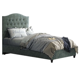 Κρεβάτι Malena HM651.27 Για Στρώμα 90x200cm Ύφασμα Nubuk Green Μονό Ύφασμα