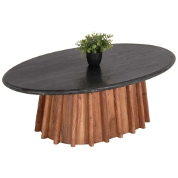Τραπέζι Σαλονιού Draxx HM9934 120x70x38cm Marble Black-Walnut