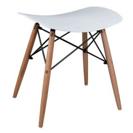 Σκαμπό Tonia HM0109.01 Λευκό 47x34.5x46.5cm Ξύλο,Πολυπροπυλένιο