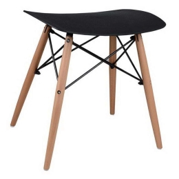 Σκαμπό Tonia HM0109.02 Μαύρο 47x34.5x46.5cm Ξύλο,Πολυπροπυλένιο
