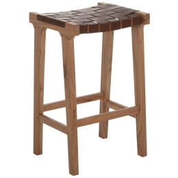 Σκαμπώ Μπαρ HM9382.01 40x35x65cm Teak Natural Ξύλο,PU