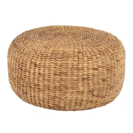 Σκαμπό Πουφ Aroni HM7829 Φ62x32cm Από Υδρουάκινθο Natural Υδροϋάκινθος