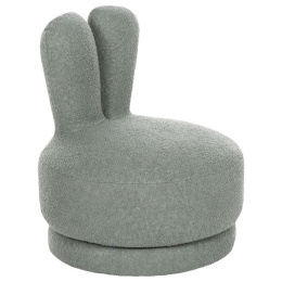 Σκαμπό Με Πλάτη Frivo HM9774.07 51x51x61cm Με Ύφασμα Teddy Mint Ύφασμα