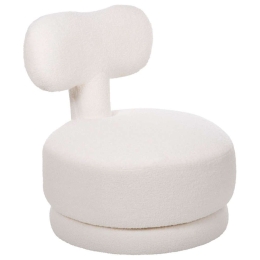 Σκαμπό Με Πλάτη Krivio HM9775.05 52x53x60cm Με Ύφασμα Teddy White Ύφασμα