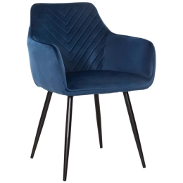 Πολυθρόνα Latrell HM8582.08 57x56x84cm Blue Βελούδο, Μέταλλο