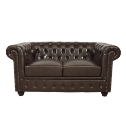 Καναπές T.Chesterfield Hm3010.01 Dark Brown155x90x73 cm Τεχνόδερμα