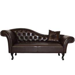 Ανάκλινδρο T.Chesterfield Niovi Hm3007.01 Pu Σκούρο Καφέ Αρ.Μπράτσο 189x61x84 cm.