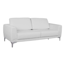 Καναπές Τριθέσιος Kenzie HM3121.32 White Pu Ξύλο,Ύφασμα