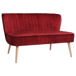 Καναπές 2Θέσιος Andy Red HM8401.06 128x70x77Υ εκ. Βελούδο