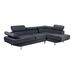 Καναπές Γωνία Faith HM3156.01 254x79-160x70-84cm Grey Βελούδο