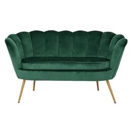 Καναπές 2Θέσιος Coquille HM8627.03 Dark Green 130x77x83εκ. Βελούδο