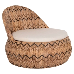 Πολυθρόνα Στρογγυλή Ladlon HM5992 97x97x76cm Με Μαξιλάρι Natural-Ecru