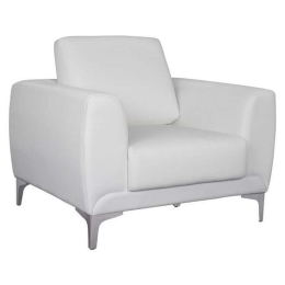 Πολυθρόνα Kenzie 89x81x81 HM3121.12 White Μέταλλο,Τεχνόδερμα