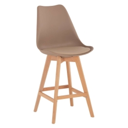Σκαμπό Μπαρ Vegas HM8000.55 Μεσαίου Ύψους 47x58x103cm Cappuccino-Natural Ξύλο,Πολυπροπυλένιο