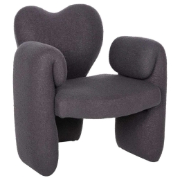 Πολυθρόνα Hartt HM9777.01 84x74x87cm Με Ύφασμα Teddy Grey Ύφασμα