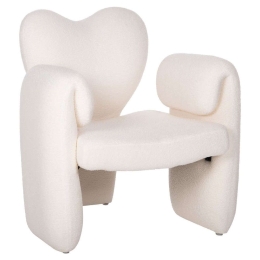 Πολυθρόνα Hartt HM9777.05 84x74x87cm Με Ύφασμα Teddy White Ύφασμα
