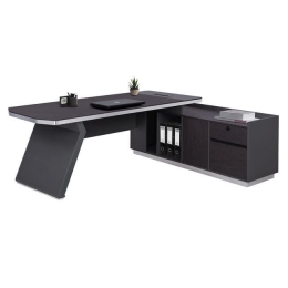 Γραφείο Επαγγελματικό Δεξιά Γωνία Grey & Wenge Rosewood HM2084R 220X180X76Υ εκ.
