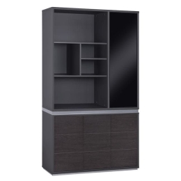 Βιβλιοθήκη Γραφείου Επαγγελματική Grey-Wenge Rosewood HM2091R 120Χ40Χ200Υ εκ.