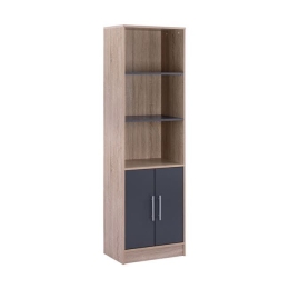 Βιβλιοθήκη HM2027.04 Sonama-Grey 60x30x180Υ εκ.