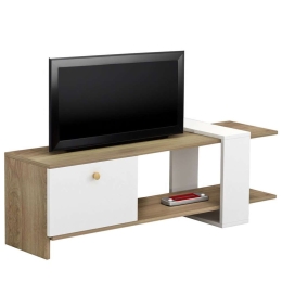 Έπιπλο Τηλεόρασης Henriette HM8900.11 120x25x37cm Sonoma-White Μελαμίνη