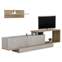 Σύνθετο Τηλεόρασης Garcelle HM8904.14 180x29,6x45cm Texture Natural-Stone Μελαμίνη
