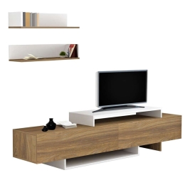 Σύνθετο Τηλεόρασης Eduardo HM8909.11 180x29,5x45cm Natural-White Μελαμίνη