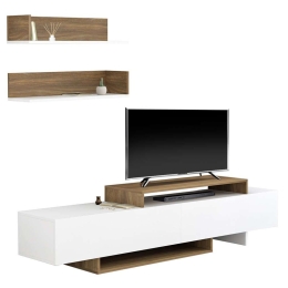 Σύνθετο Τηλεόρασης Eduardo HM8909.12 180x29,5x45cm White-Natural Μελαμίνη
