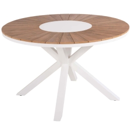 Τραπέζι Κήπου Moril HM6041.02 Φ120cm White-Natural