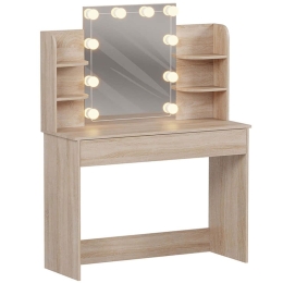 Τουαλέτα Με Καθρέπτη & Φως Led Lauryn HM2502.01 101,8x40x139,5cm Sonoma
