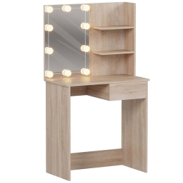 Τουαλέτα Με Καθρέπτη & Φως Led Lauryn HM2501.01 75x40x134,5cm Sonoma