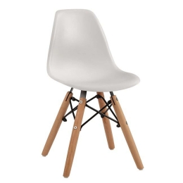 Καρέκλα Παιδική Με Ξύλινα Πόδια Twist Kid HM8453.01 White Σετ 4τμχ Πολυπροπυλένιο,Ξύλο,Μέταλλο