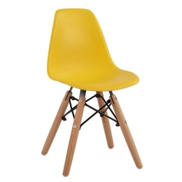 Καρέκλα Παιδική Με Ξύλινα Πόδια Twist Kid HM8453.04 Yellow Σετ 4τμχ Πολυπροπυλένιο,Ξύλο,Μέταλλο